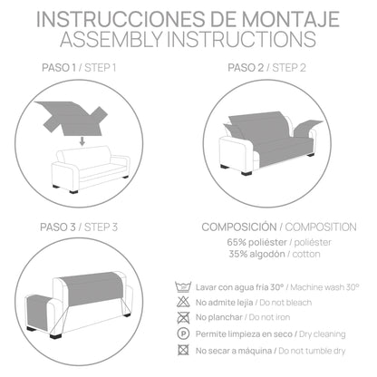 Pack 2 Plazas Y 3 Plazas Protector Funda Sofa. Cubresofa. Chenilla Lisa. Diseño Elite. Color Ocre_4