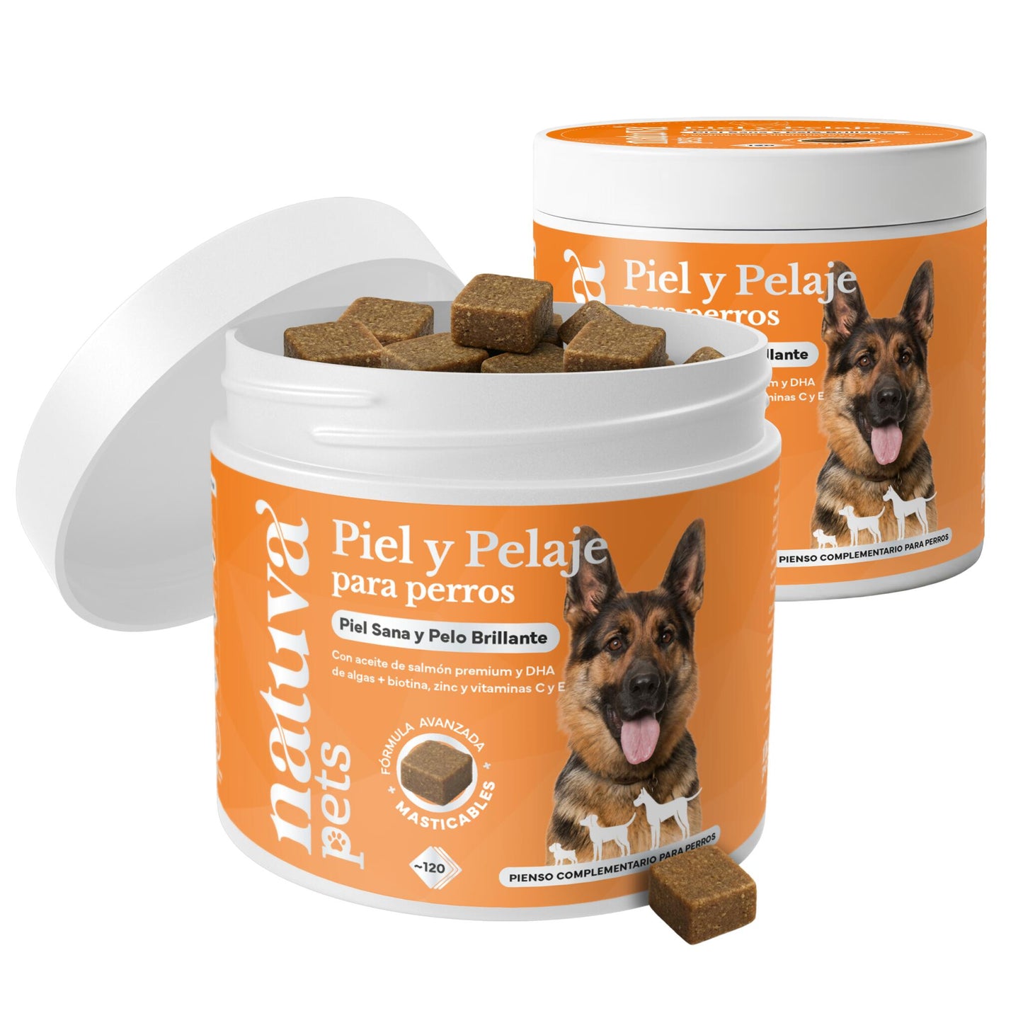 Pack 2x Aceite De Salmón Para Perros. Piel Sana Y Pelo Brillante. Suplementos Mascotas. 240 Masticables. Natuva Pets_0