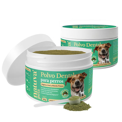 Pack 2x Polvo Dental Para Perros. Higiene Bucal. Suplementos Mascotas. 360 Gramos. Natuva Pets_0