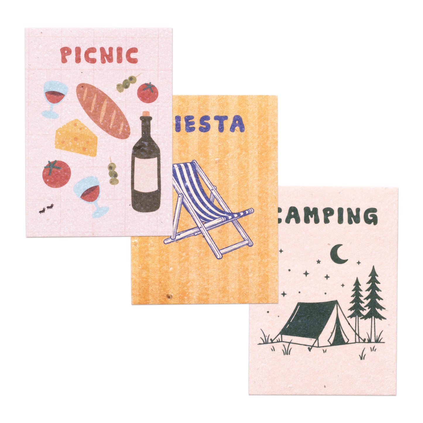 Pack 3 Postales Plantables Summer Break Semillas Naturales | Papel de Algodón Reciclado | Regalo Original - Resetea_0