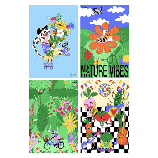 Pack 4 Láminas 10x15 cm Colección Nature Vibes x Juani Bengali, Regalo Original - Nature Vibes_0