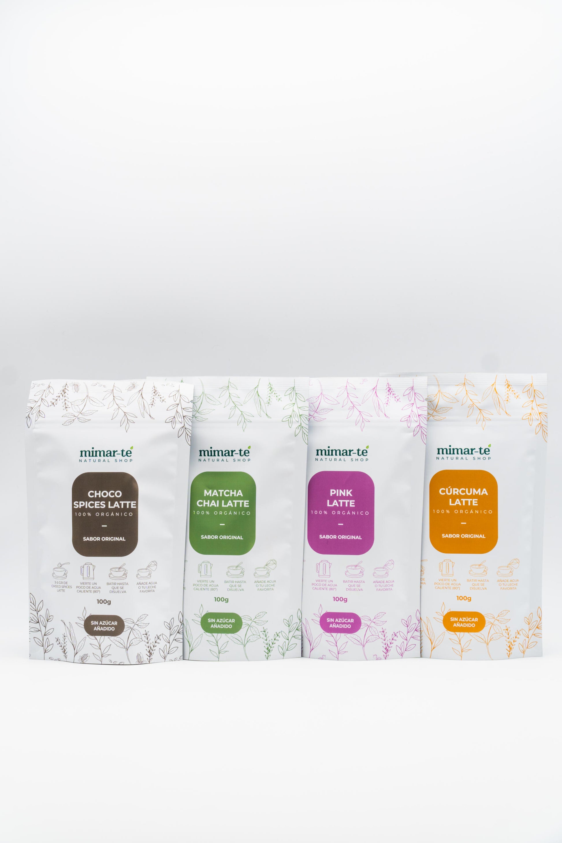 Pack A Todo Latte. Cúrcuma, Pink, Cacao y Matcha Chai Ecológico_0