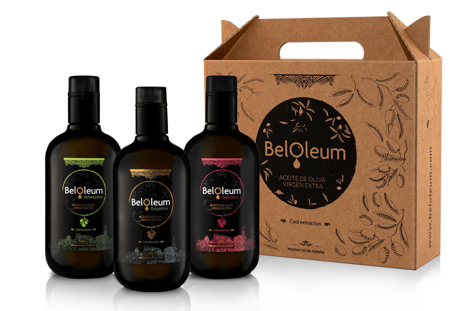 Pack De Regalo Aceite De Oliva Virgen Extra 3 Variedades Beloleum (3 X 500ml)_1