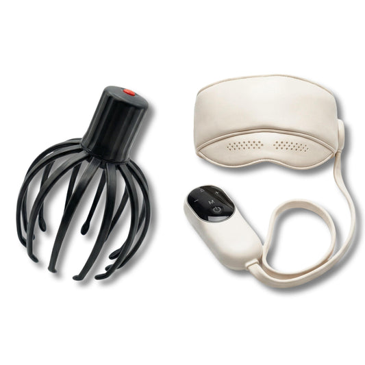 Pack De Relajación Cráneo Y Mirada – Masajeador Craneal 360° + Máscara Ocular Calefactable_0