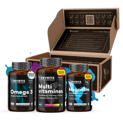 Pack Energía. Con Multivitaminas, Omega 3 Y Magnesio. Sevens Nutrition. Energía y Vitalidad_0