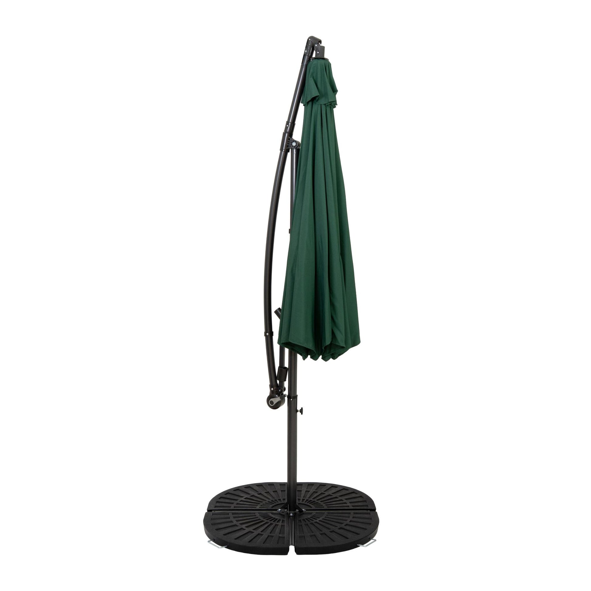 Parasol Excéntrico De 3 M Con Base De Abanico Completo – Verde_1