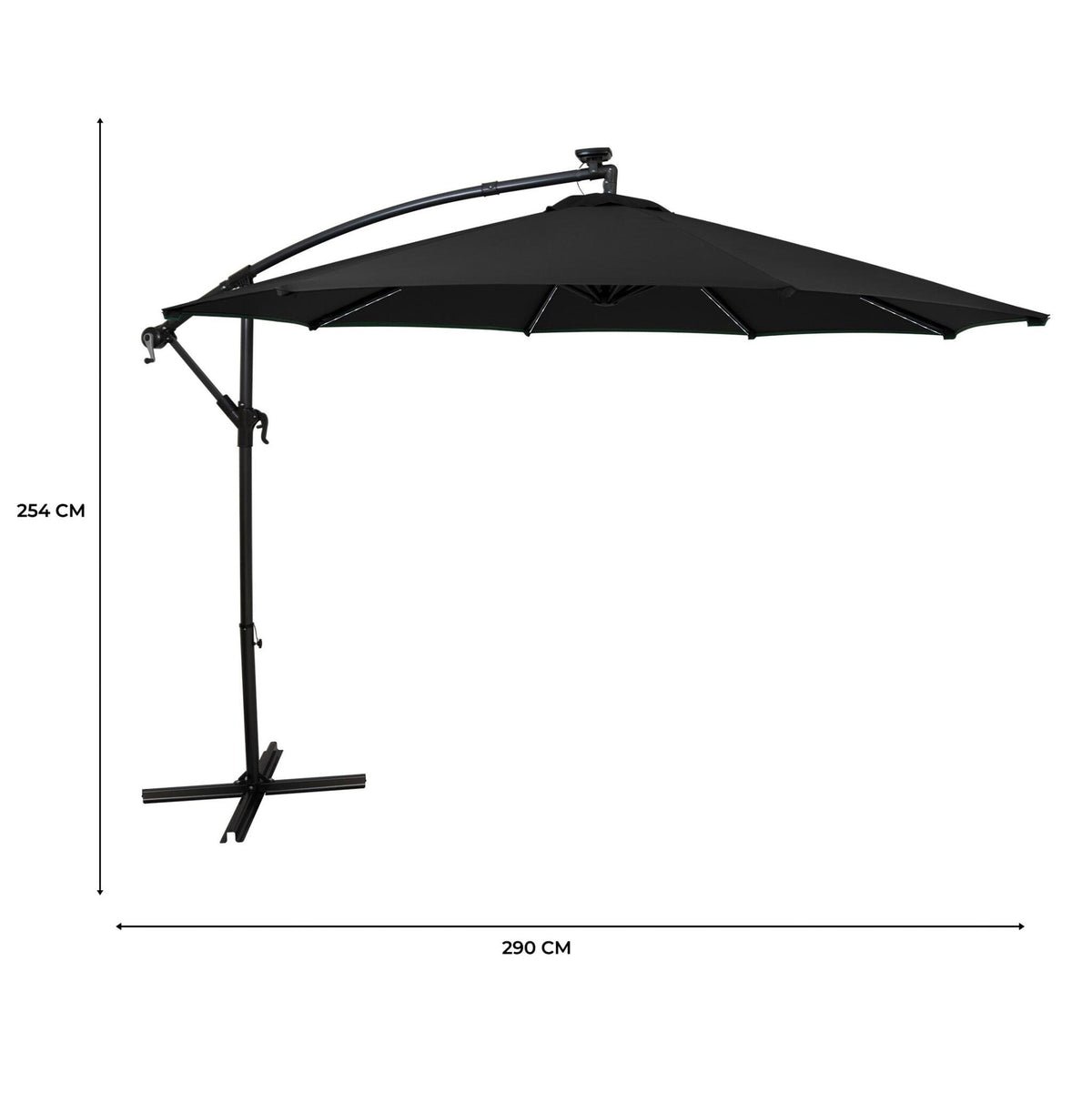 Parasol Excéntrico Led De 3 M – Negro_4