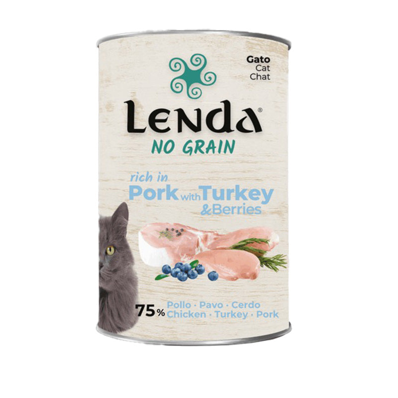 Paté Completo para Gatos de Cerdo con Pavo y Arándanos Lenda 400 g
