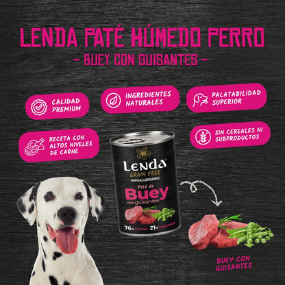 Paté para Perros de Buey Grain Free Lenda 400 g