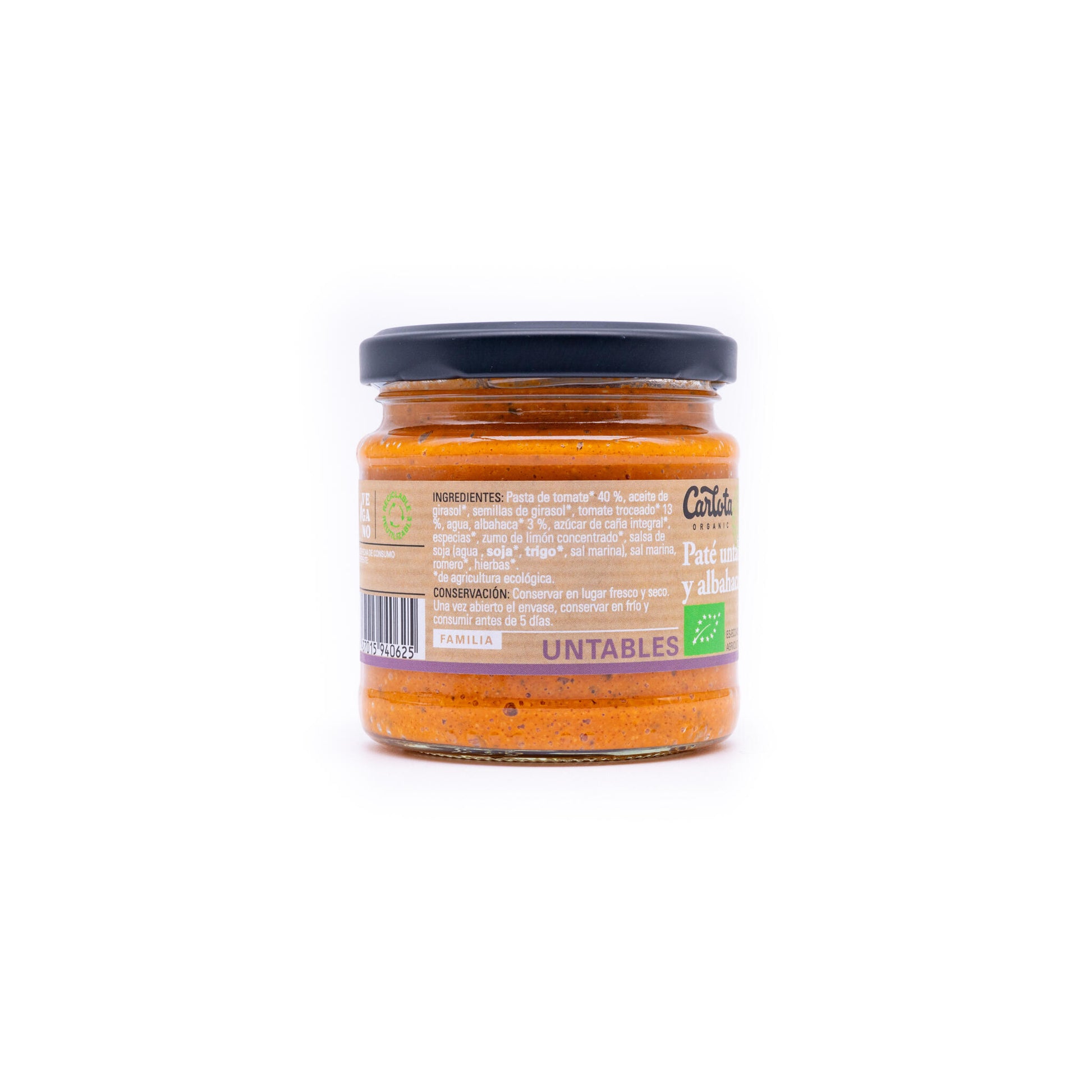 Paté Untable De Tomate Y Albahaca 180g_1