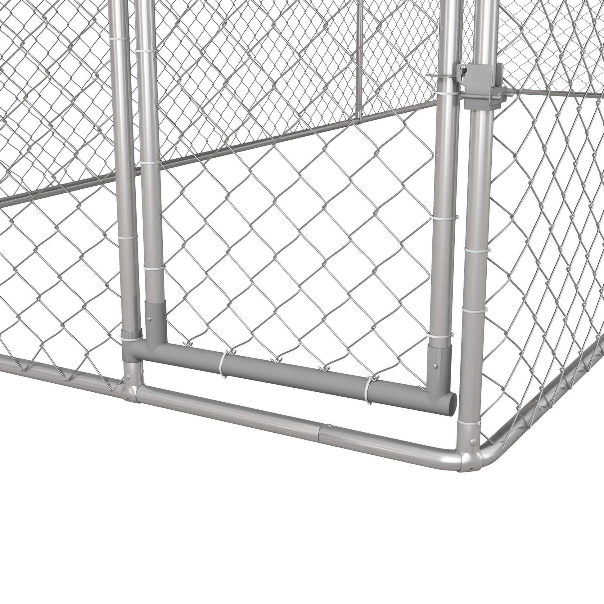 Pawhut Perrera Jaula De Exterior Para Perros Con 1 Puerta 600x230x230 Cm Plata_4