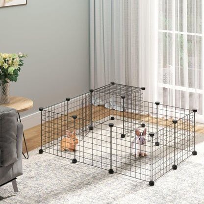 Pawhut Valla Para Animales Pequeños Diy Con 24 Paneles Para Conejos 105x105x70cm_1