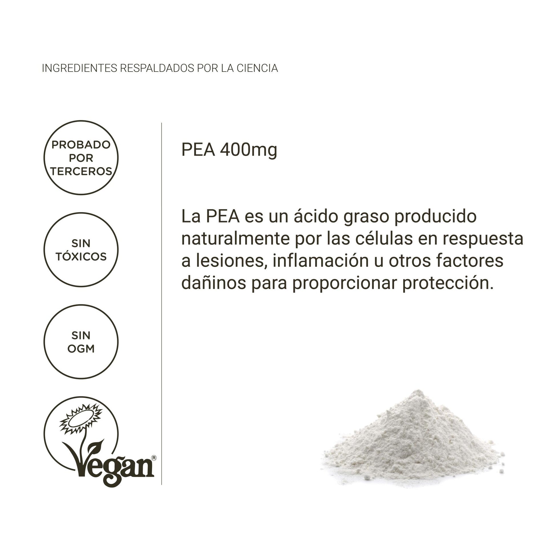 Pea palmitoiletanolamida 400mg – antiinflamatorio natural, dolor crónico y apoyo nervioso (90 cápsulas)_3
