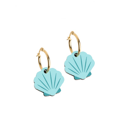 Pendientes Concha de Mar Nature Vibes - Acero Quirúrgico y Baño de Oro 18k - Resetea_0