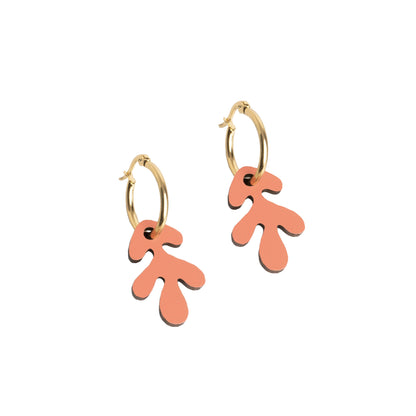 Pendientes Coral Nature Vibes - Acero Quirúrgico y Baño de Oro 18k - Resetea_0