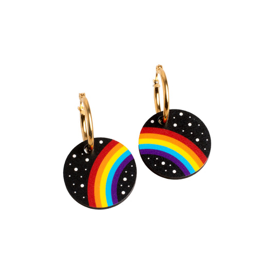 Pendientes Rainbow De Madera | Joyería Artesanal, Ligera Y Elegante | Diseño Natural Y Original_0