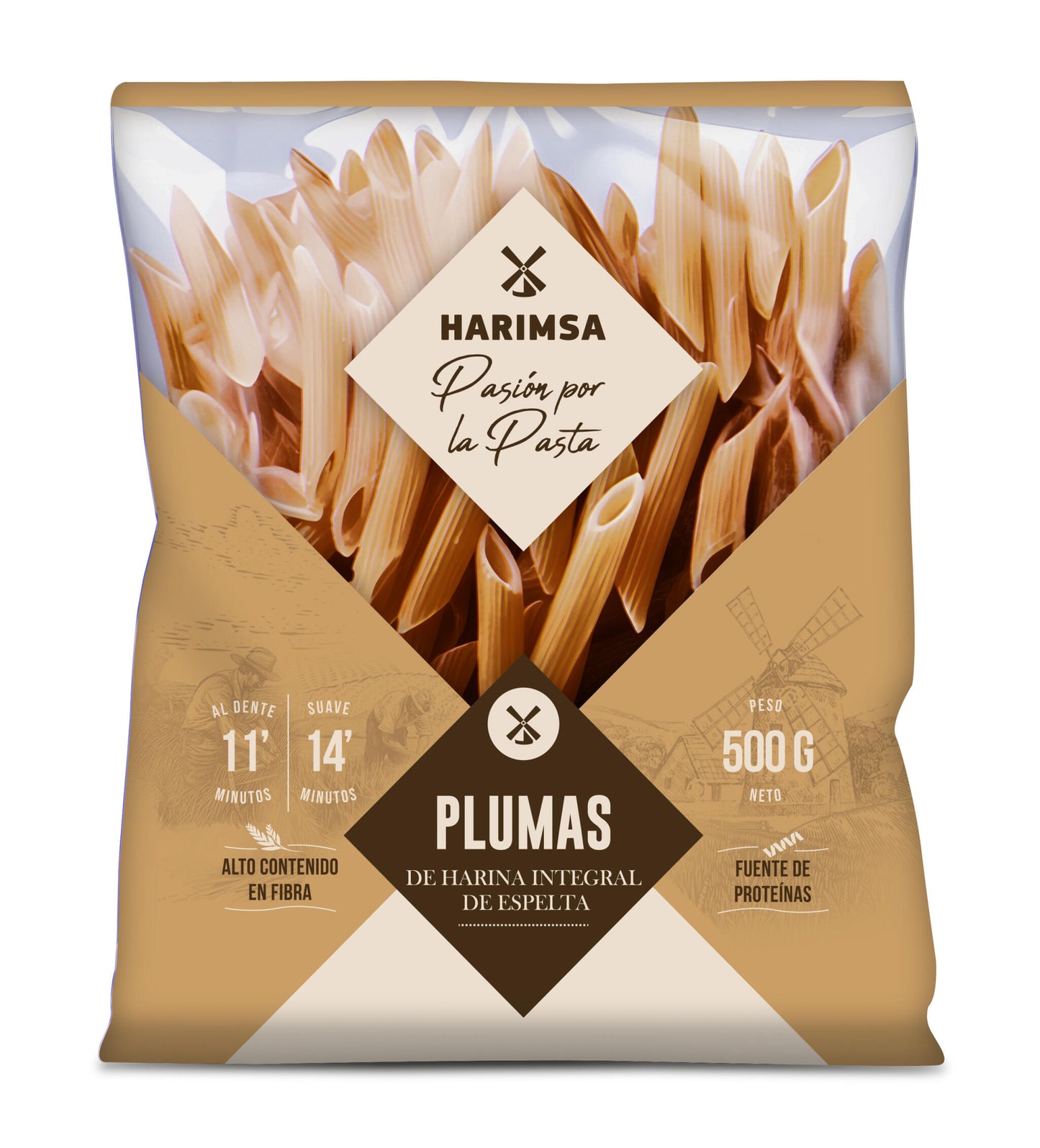 Plumas De Harina Integral De Espelta. Alto Contenido En Fibra, Fuente De Proteínas 500 G Harimsa_0