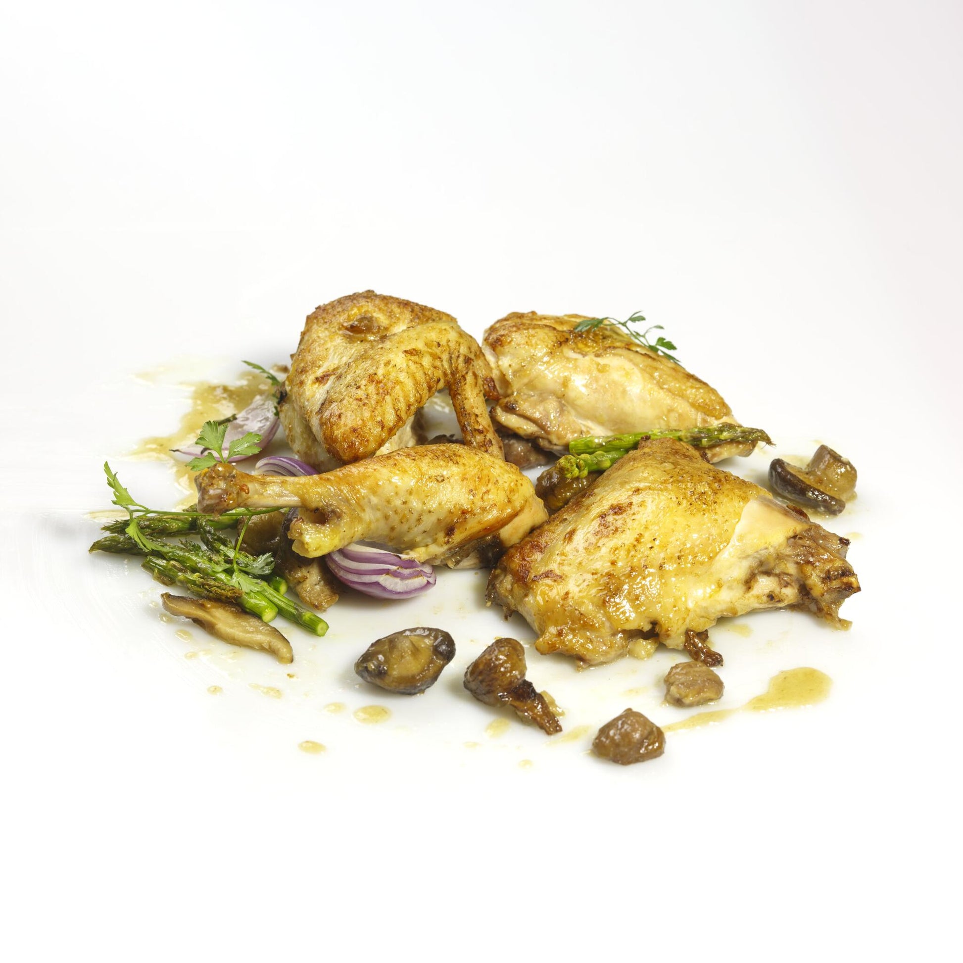 Pollo ecológico asado al horno con castañas y setas_3