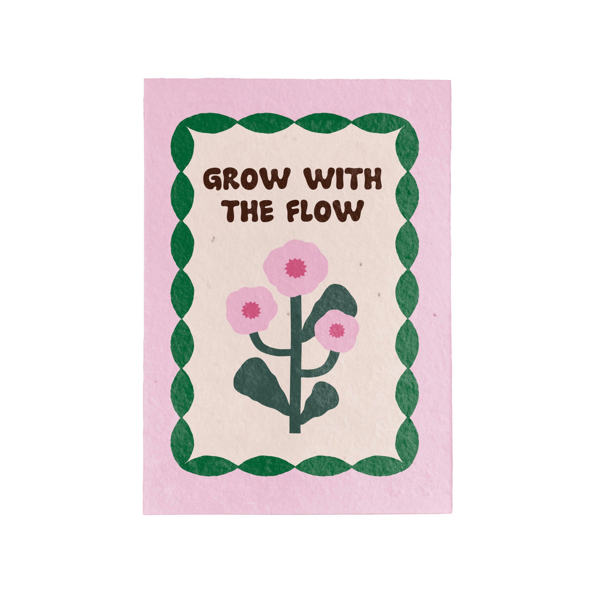 Postal Plantable Grow With The Flow Con Semillas De Flores – Papel De Algodón Reciclado - Resetea_0