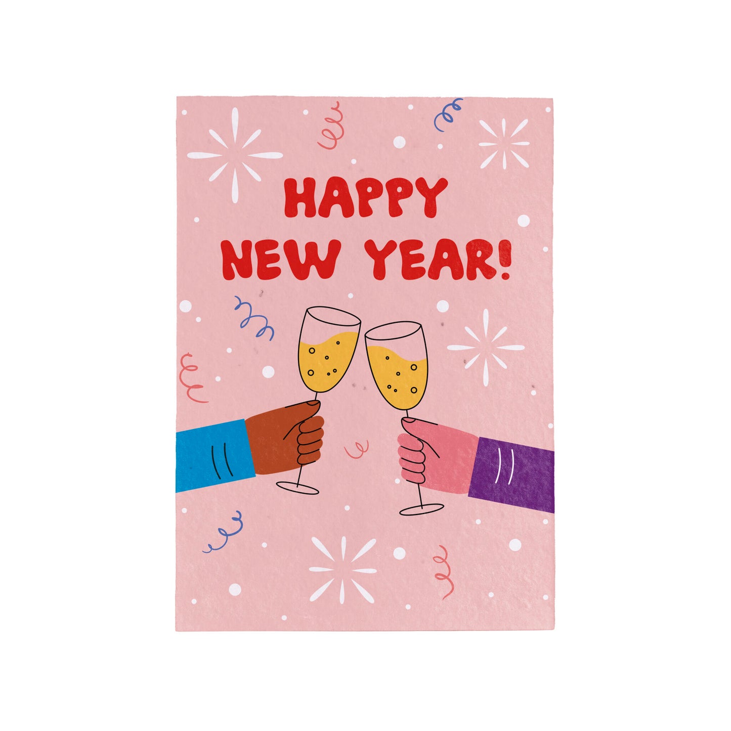 Postal Plantable Happy New Year – Papel De Algodón Reciclado Con Semillas De Flores - Resetea_0
