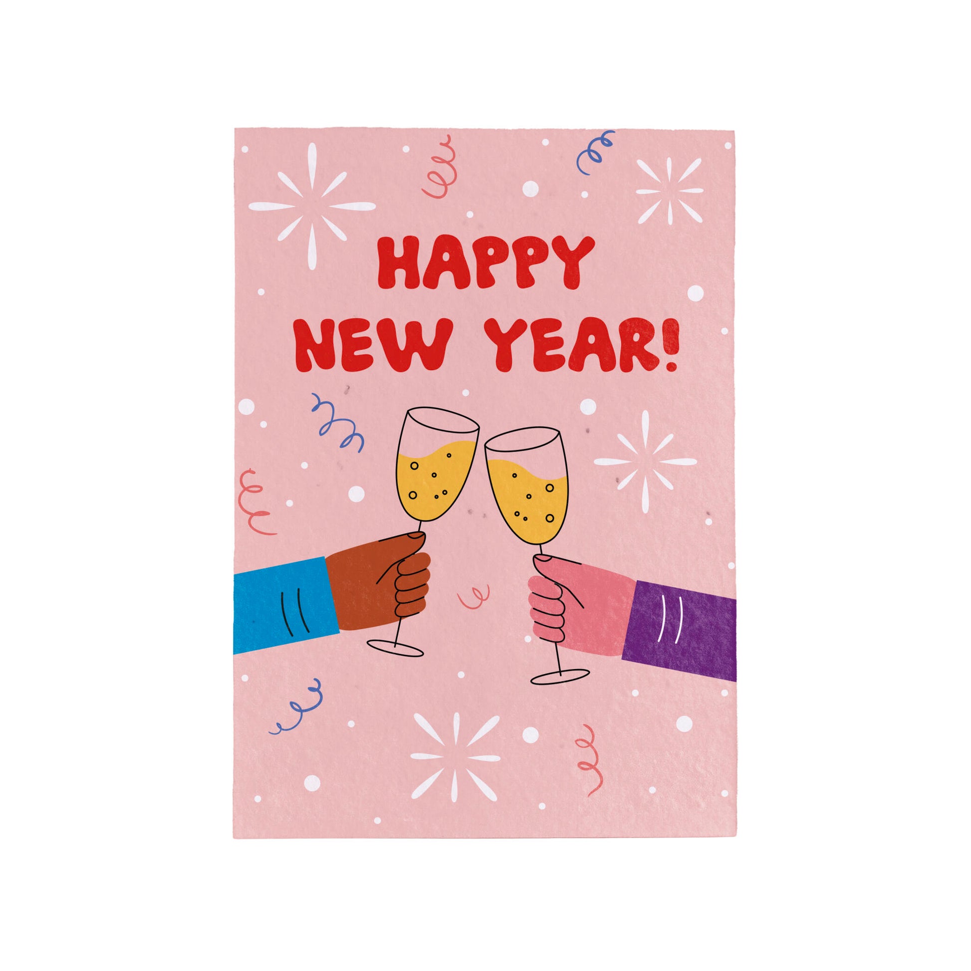 Postal Plantable Happy New Year – Papel De Algodón Reciclado Con Semillas De Flores - Resetea_0