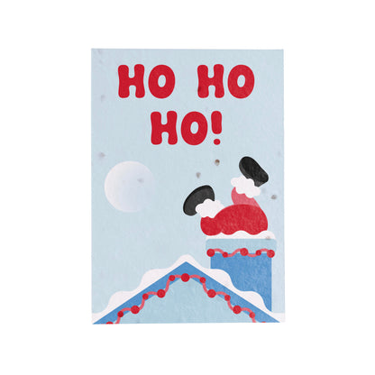 Postal Plantable Ho Ho Ho Con Semillas De Tomate – Papel De Algodón Reciclado - Resetea_0