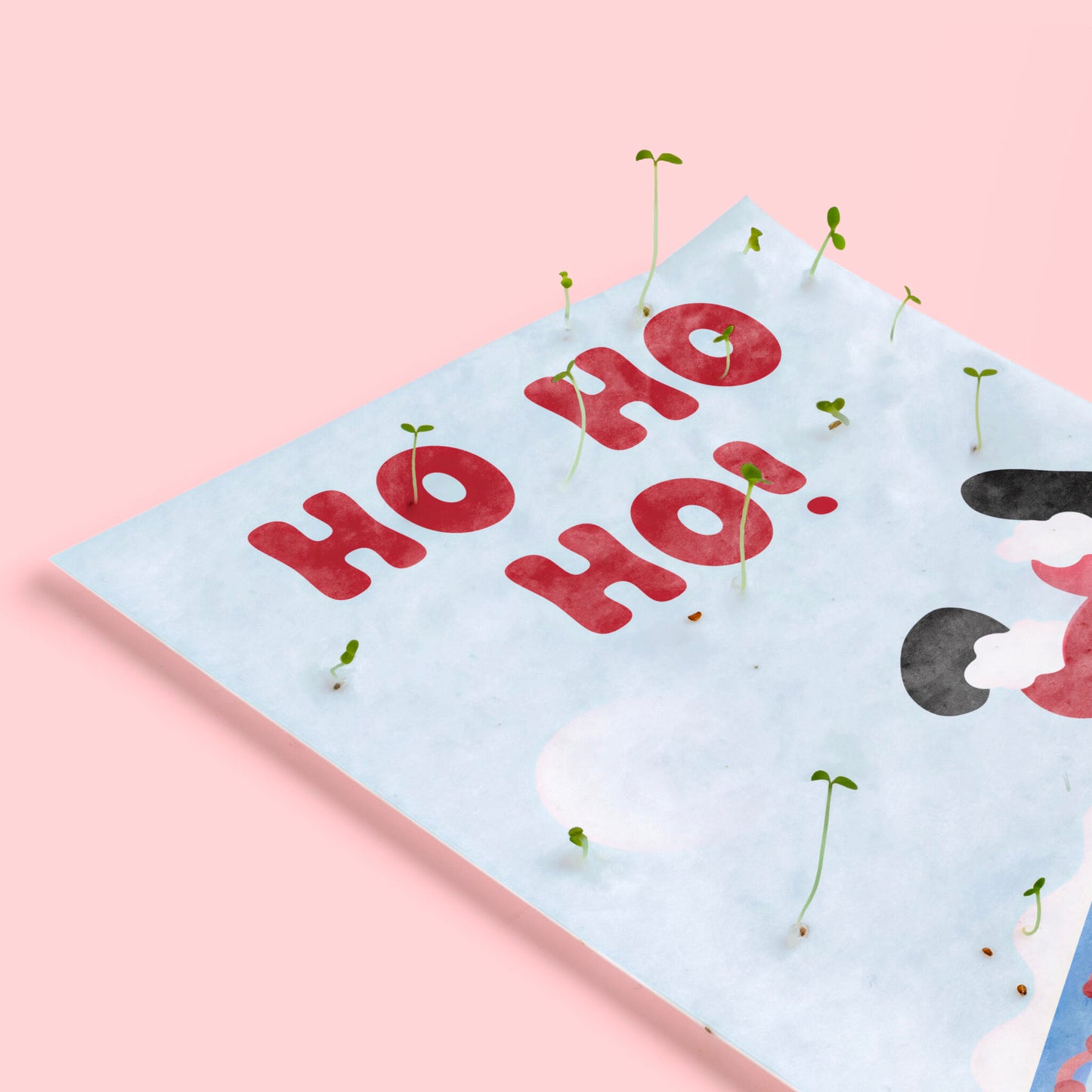 Postal Plantable Ho Ho Ho Con Semillas De Tomate – Papel De Algodón Reciclado - Resetea_2