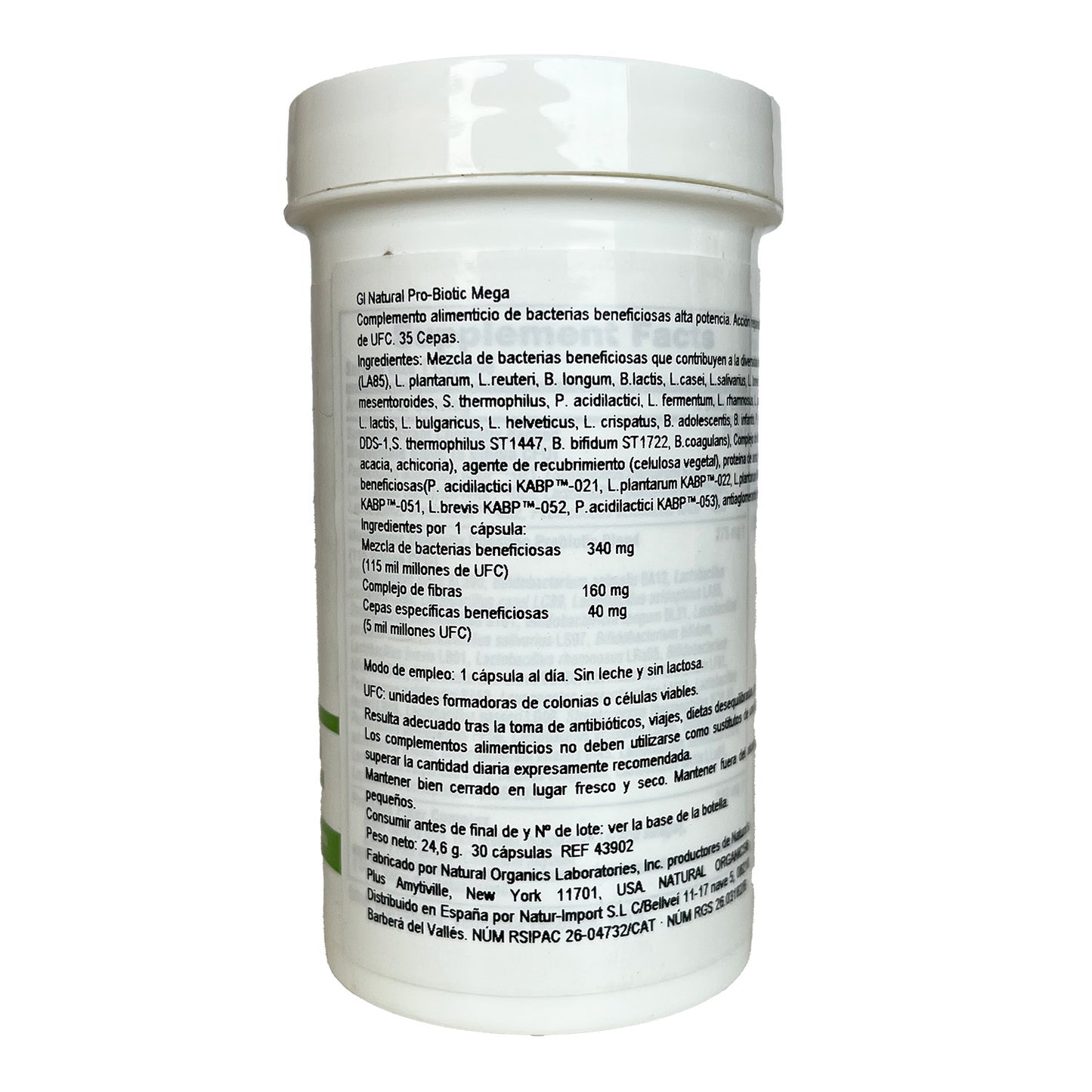 GI Natural Probiotic Mega Nature's Plus 30 cápsulas