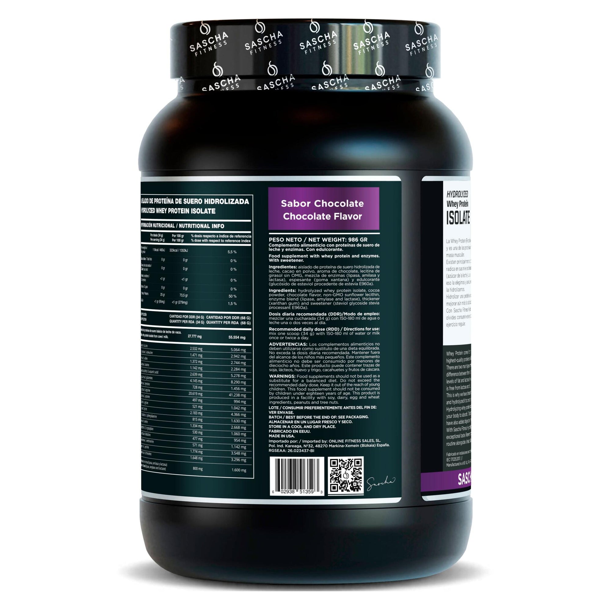 Proteína Whey Sabor Chocolate - Sascha Fitness España_3