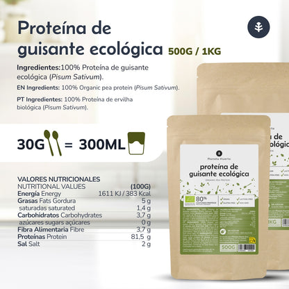 Proteína de Guisante 80% ECO Planeta Huerto 500 g