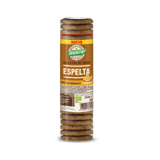 Galletas de Espelta con Chips de Chocolate y Naranja Bio Biocop 250 g