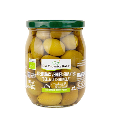 Aceitunas Verdes Gigantes Bio Organica Italia 550 gr