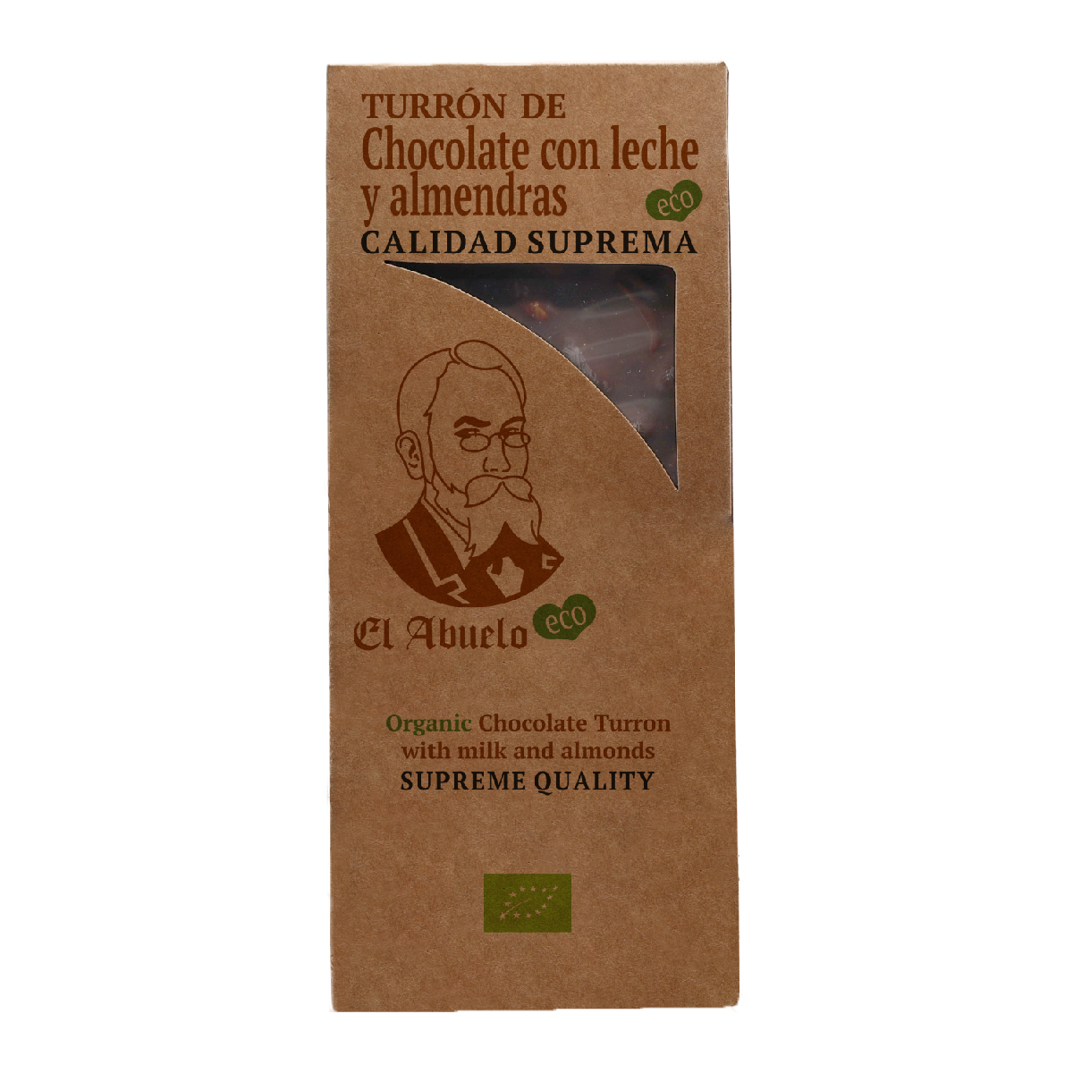 Turrón de Chocolate con Leche y Almendras BIO El Abuelo 200 g