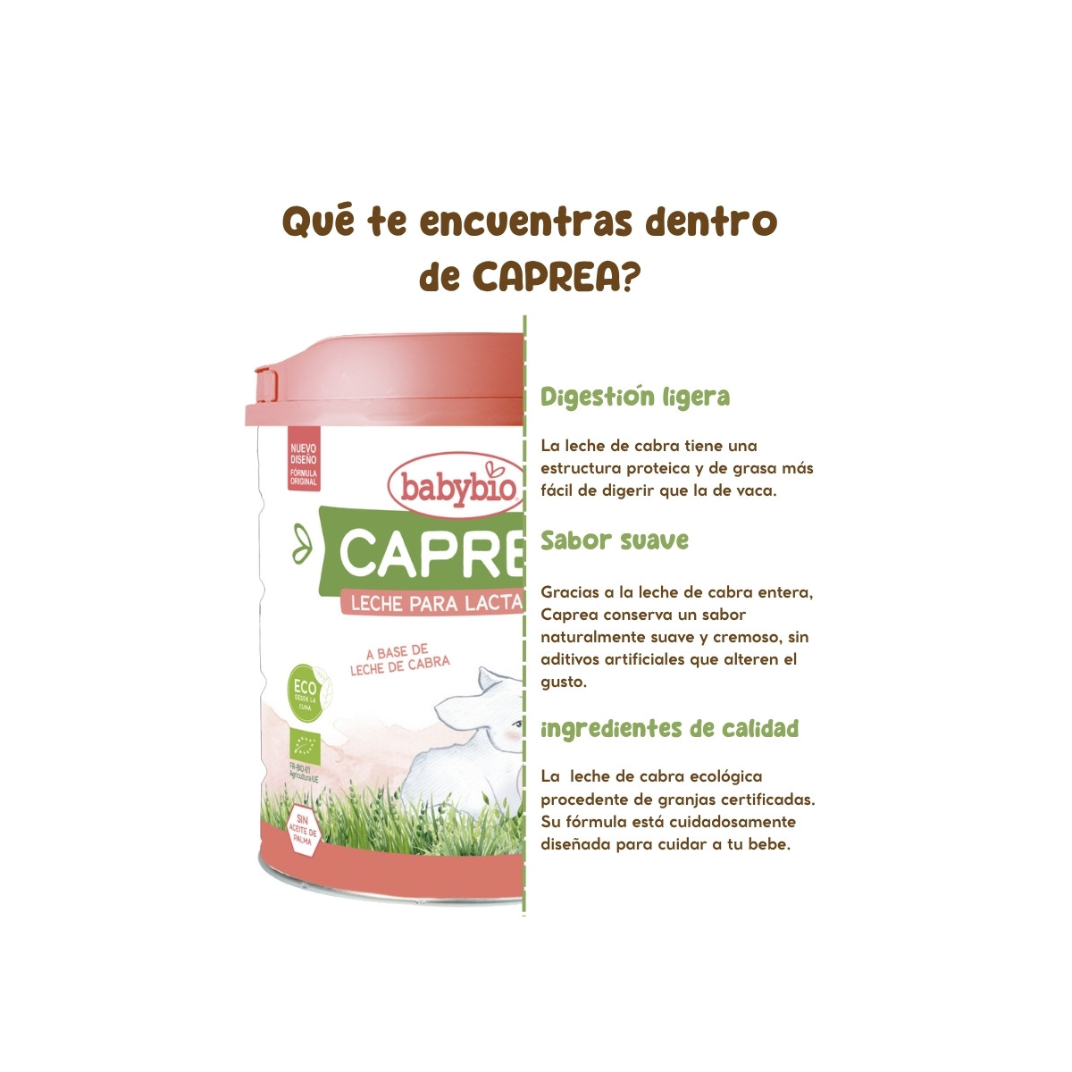 Pack 3 uds Leche cabra lactantes Caprea 1 (0 a 6 meses) 800 g