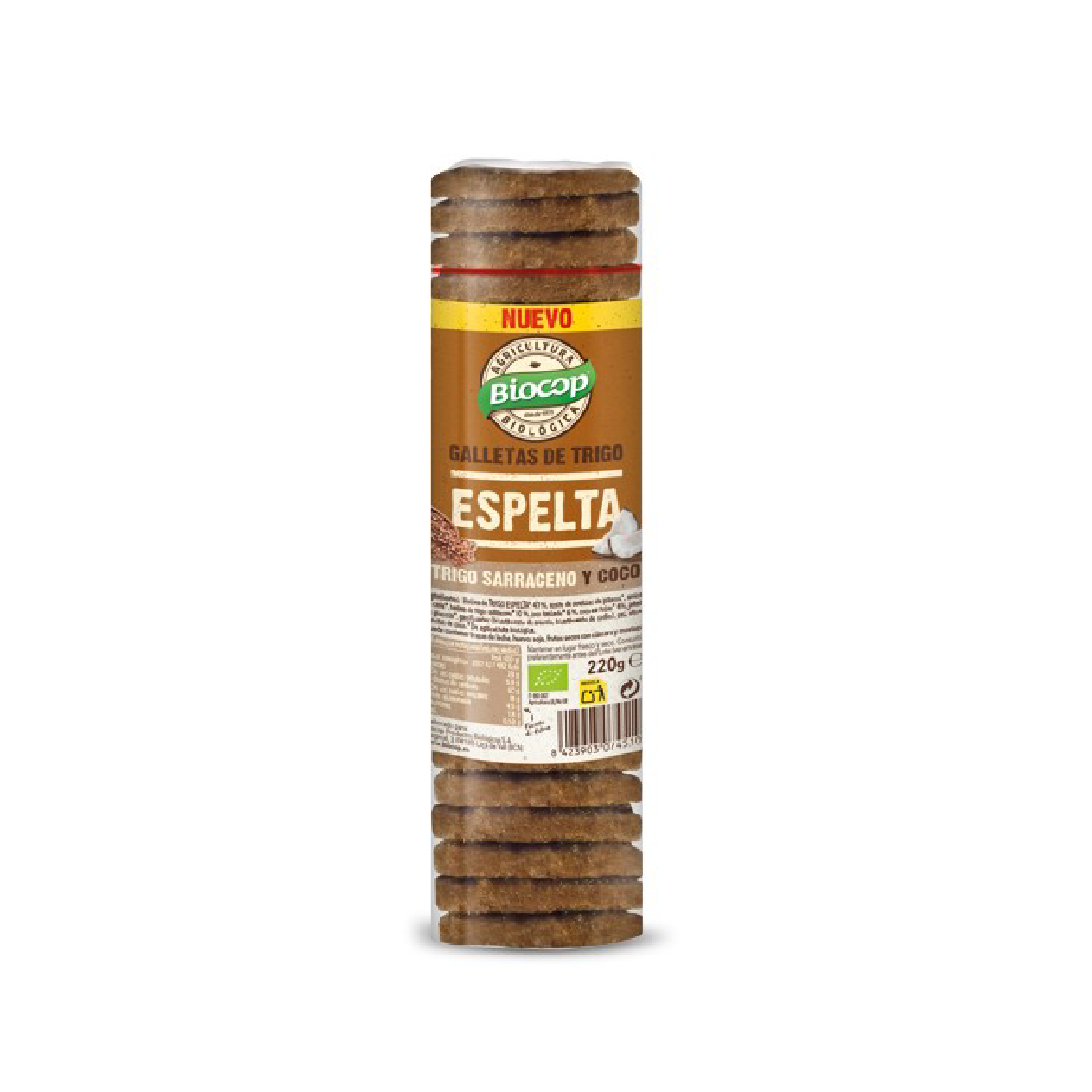 Galletas de Trigo Sarraceno, Espelta y Coco Bio Biocop 220 g