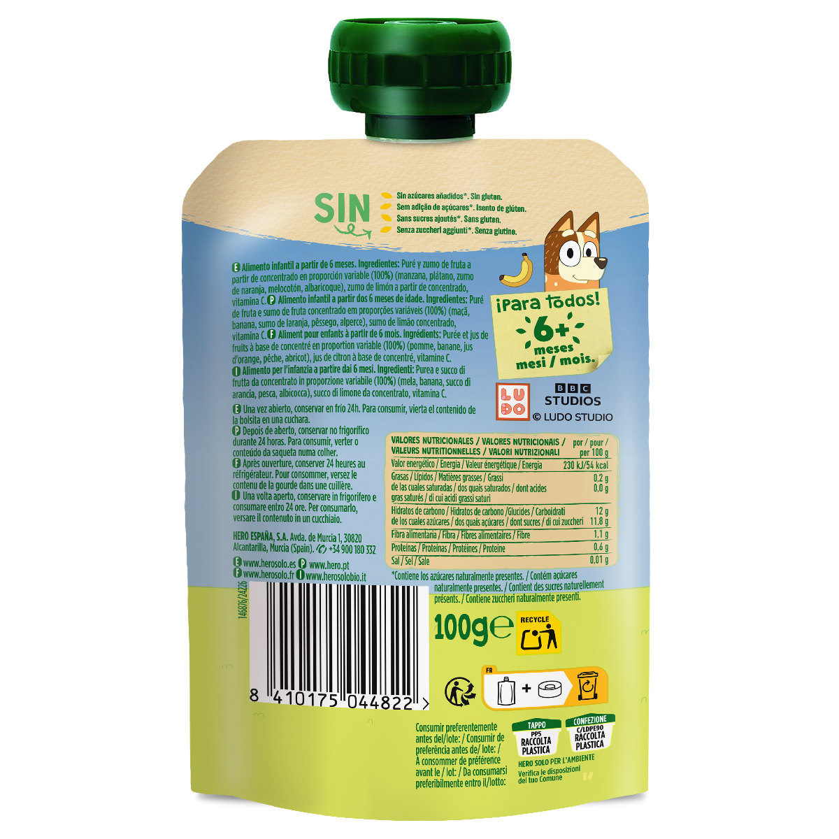 Bolsita Pouch de Yogur Mediterráneo Hero 100g