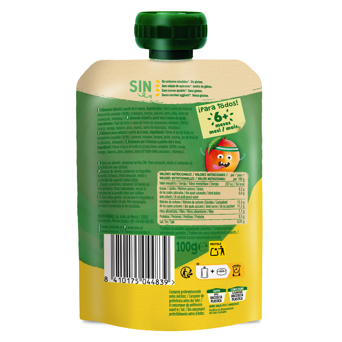 Bolsita Pouch Yogur Tropical Hero 100g