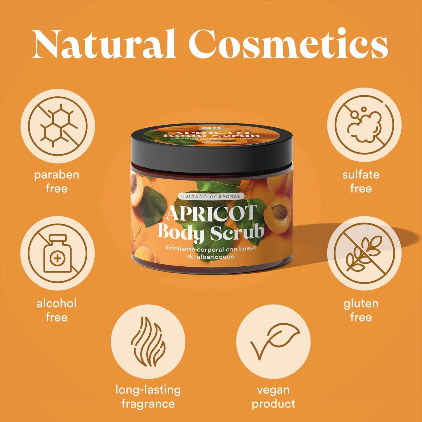 QKnatur - Exfoliante Corporal Con Hueso De Albaricoque 300 ml– Hidrata Y Nutre Con Extractos De Azahar, Rosa Y Hamamelis_1