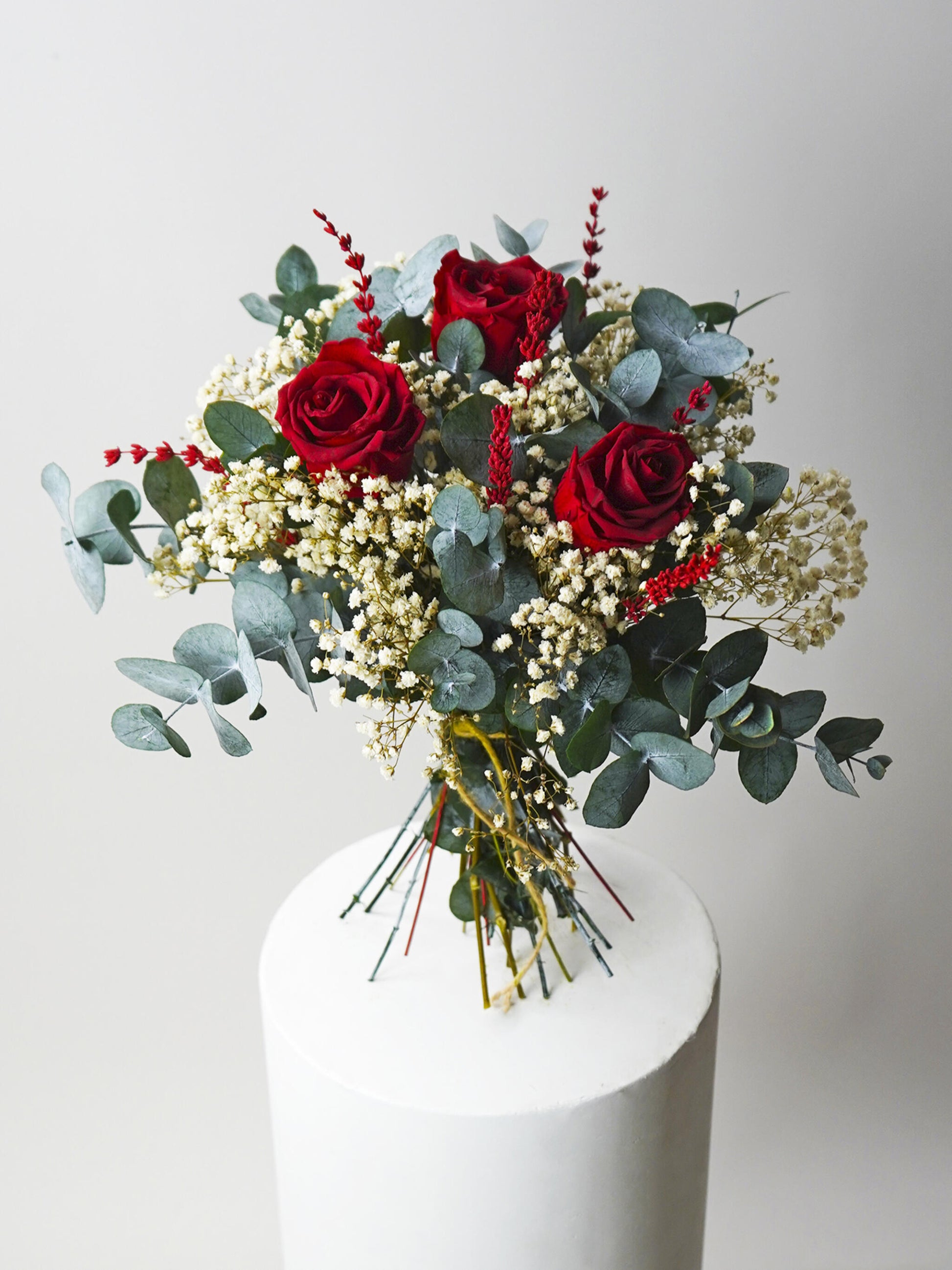 Ramo 3 Rosas Rojas Eternas - Flores Secas Y Preservadas_0