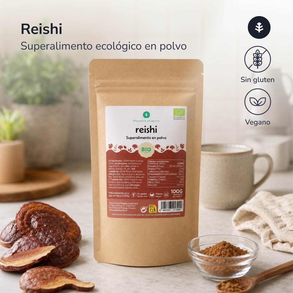 Reishi en polvo 100% ECO Planeta Huerto 100 g