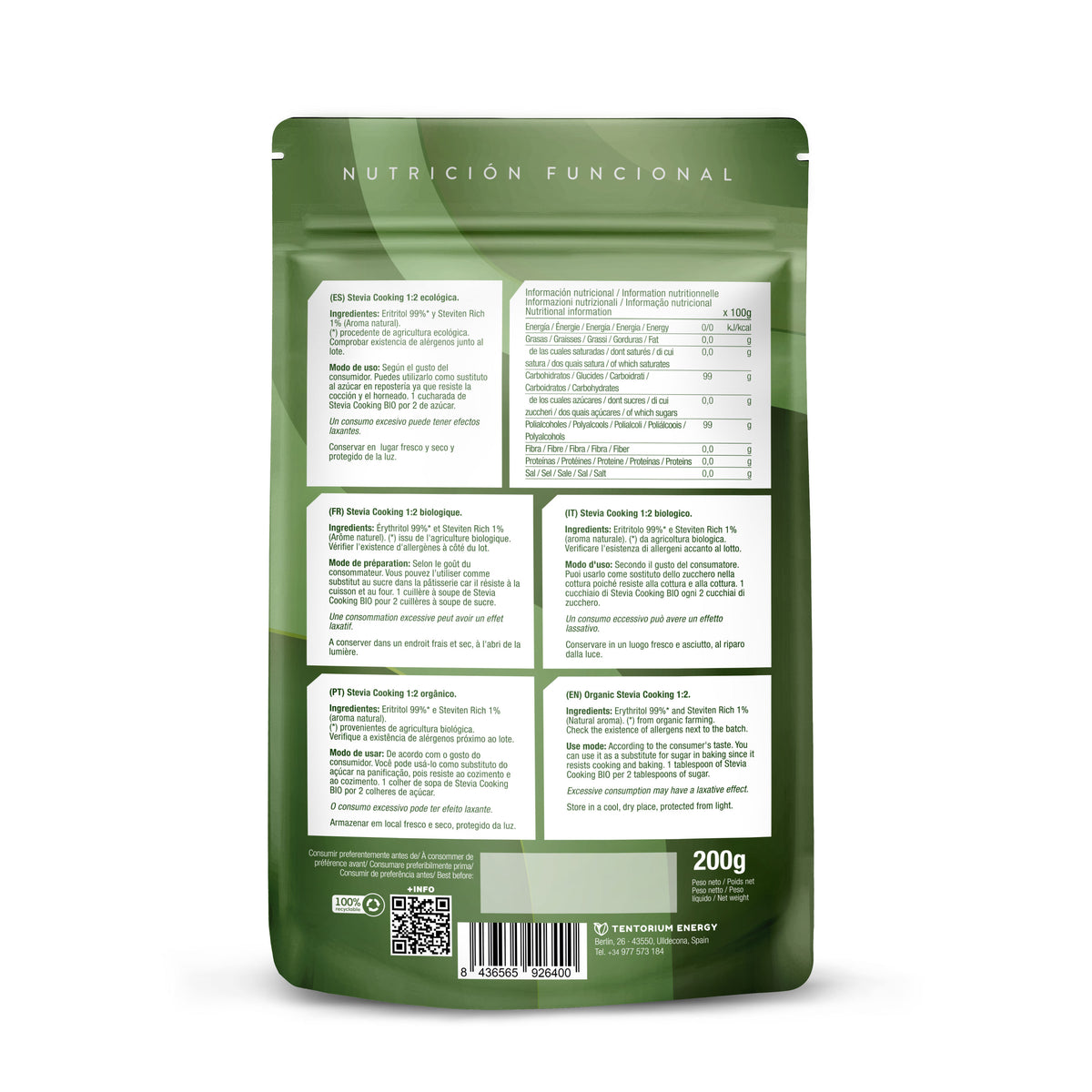 Estevia cooking eco 1:2 Energy Feelings 200 g Doypack