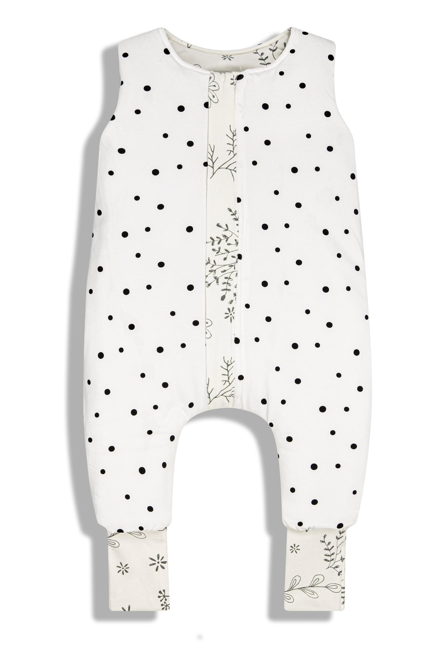 Saco De Dormir Con Pies Reversible T-xs Jersey Algodón Dots-bloom_3
