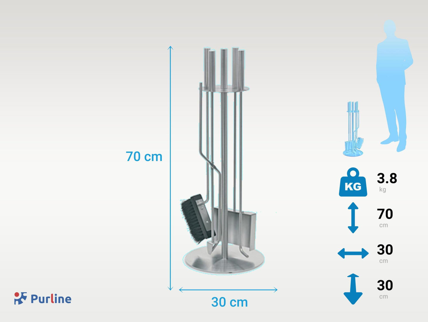 Set De Herramientas De Acero Inoxidable Para Chimenea. 4 Piezas Fpa2 Purline_2