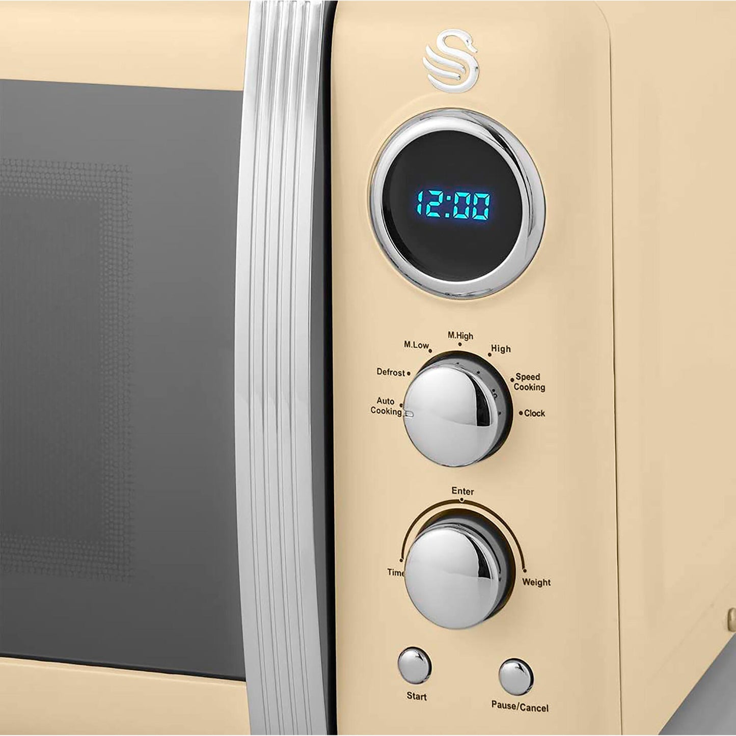 Swan Retro Microondas Digital 20l, 5 Niveles De Potencia, Función Descongelación Temporizador 60 Min, Sm22030cneu, Crema_4