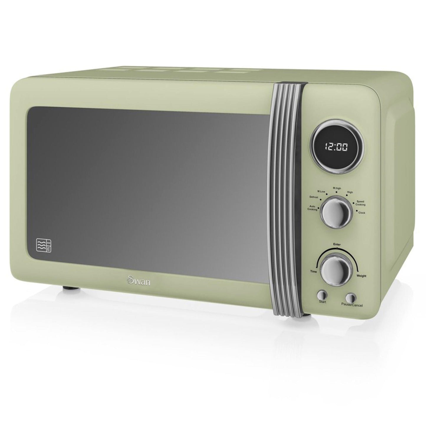 Swan Retro Microondas Digital 20l, 5 Niveles De Potencia, Función Descongelación Temporizador 60 Min, Sm22030gneu, Verde_0