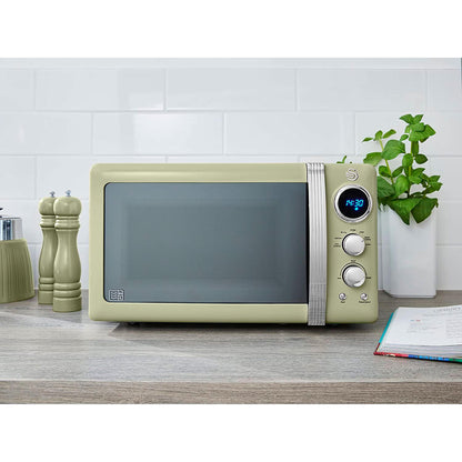 Swan Retro Microondas Digital 20l, 5 Niveles De Potencia, Función Descongelación Temporizador 60 Min, Sm22030gneu, Verde_1