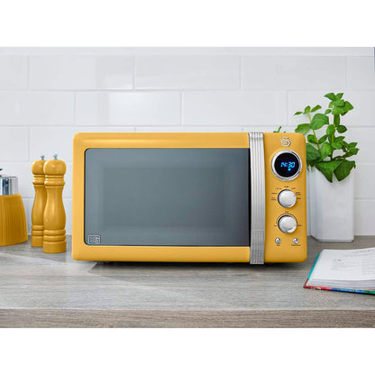 Swan Retro Microondas Digital 20l, 5 Niveles De Potencia,descongelación, Temporizador 60 Min, Sm22030yelneu, Amarillo_1