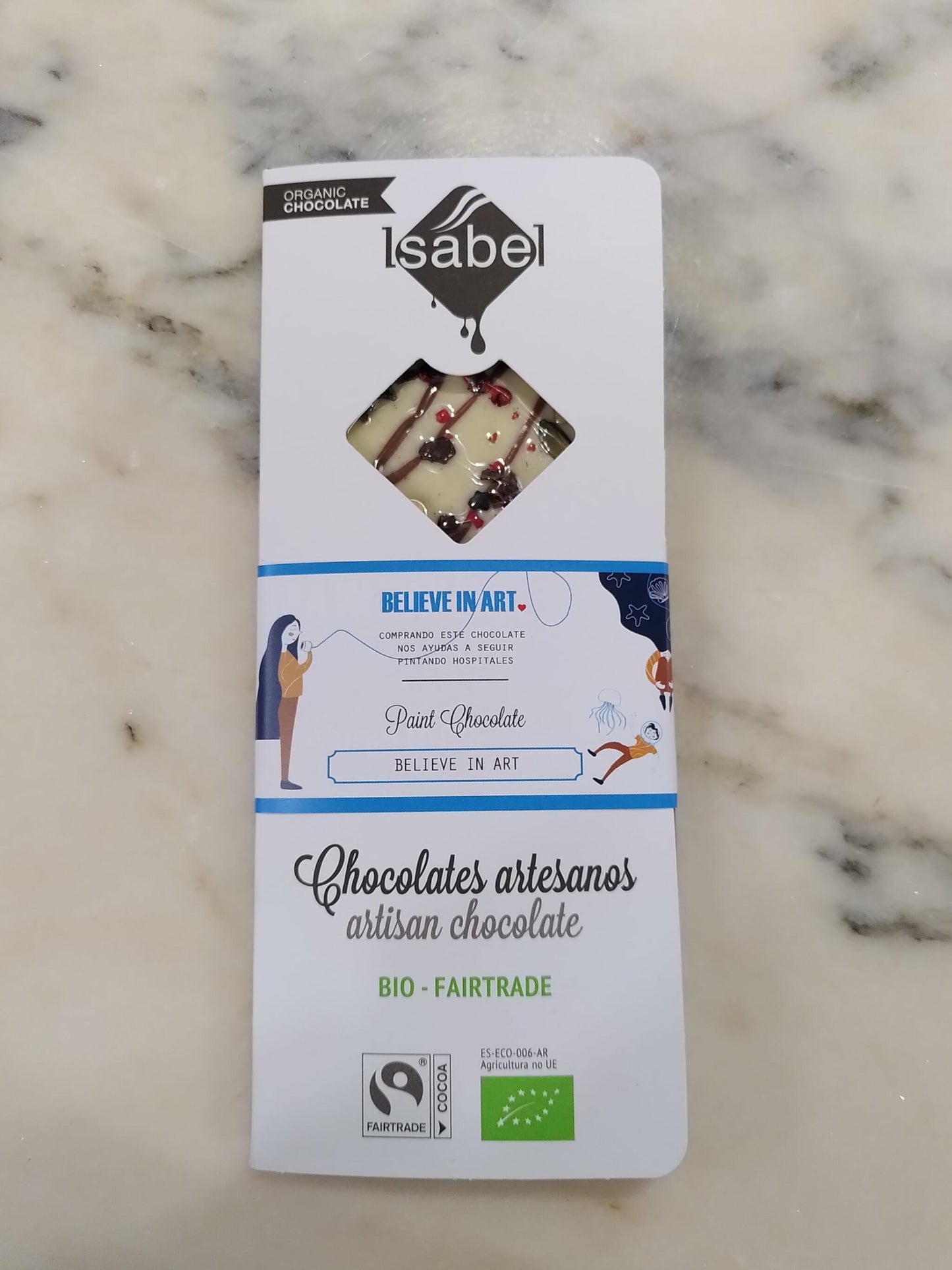 Tableta Bio Believe In Art Chocolate Blanco, 37% Cacao. -paint Chocolate-_0