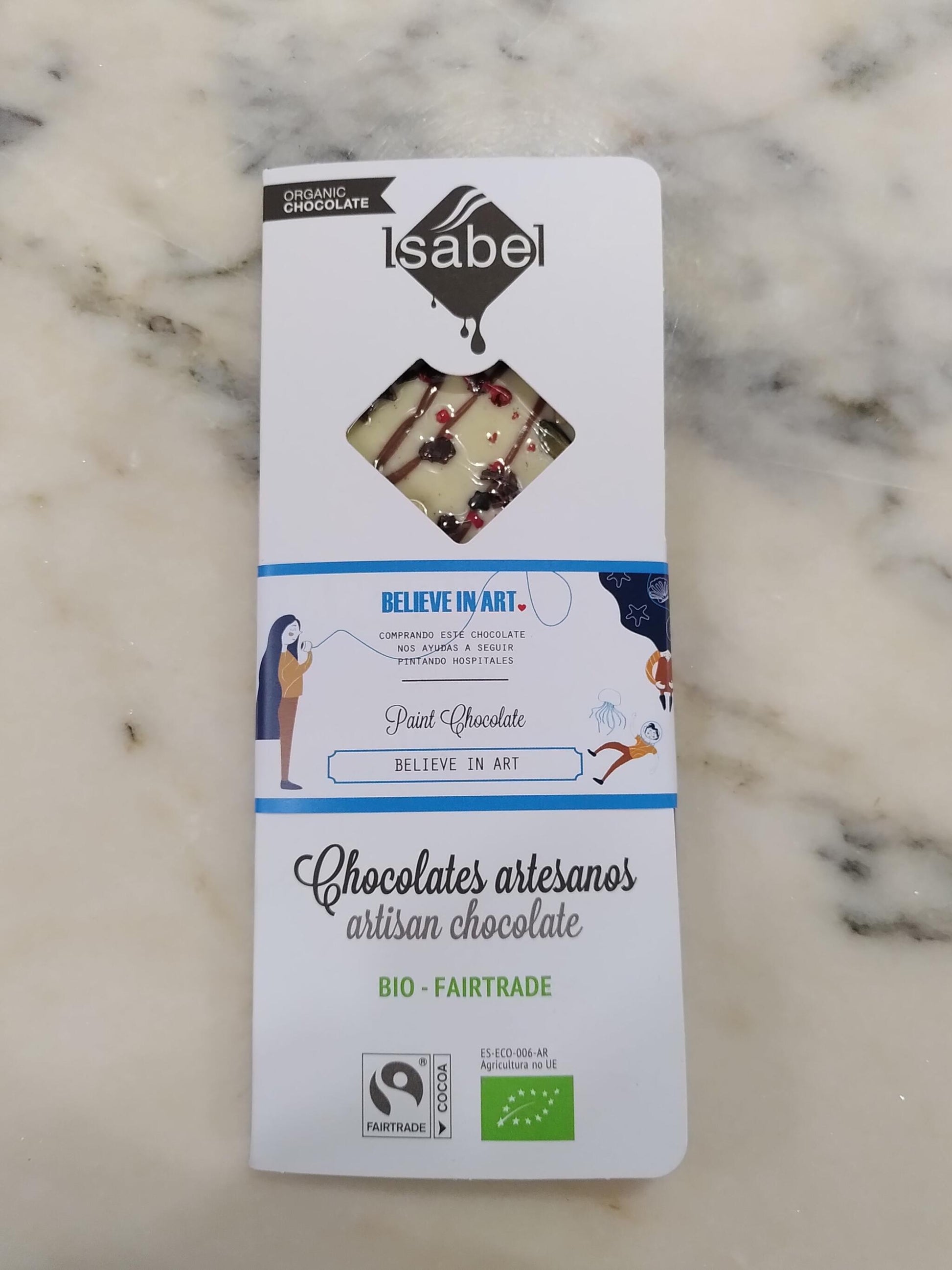 Tableta Bio Believe In Art Chocolate Blanco, 37% Cacao. -paint Chocolate-_0