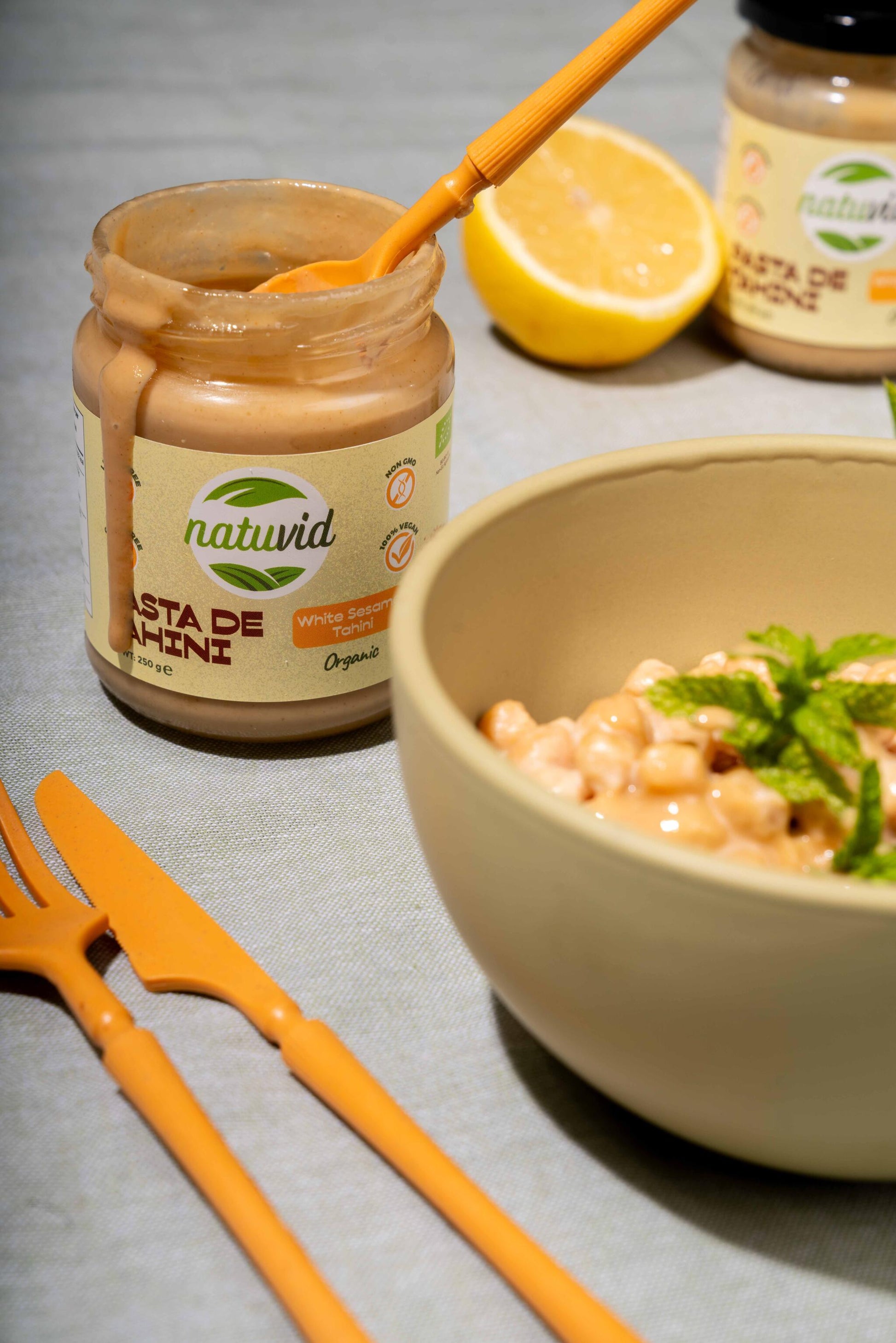 Tahini BIO Natuvid | 250g | 100% Natural | Sin Azúcar Añadido, Sin Gluten, Sin Lactosa – Vegana, Sin Aditivos_1